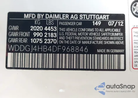 2013 Mercedes-Benz C 250 z USA, uszkodzony, nr VIN WDDGJ4HB4DF968846